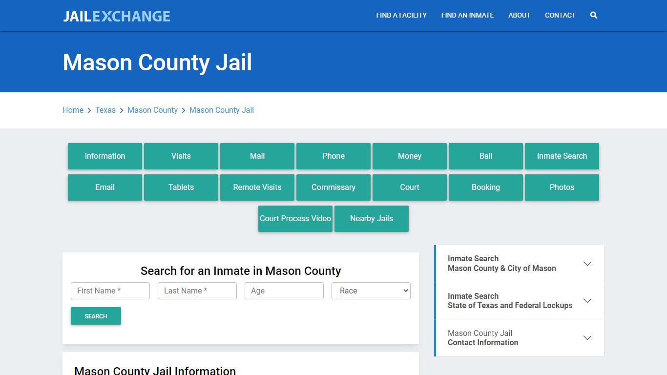 Mason County Jail Roster Lookup, TX, Inmate Search